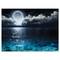 Designart - Romantic Full Moon Over Sea - Seascape Canvas Art Print